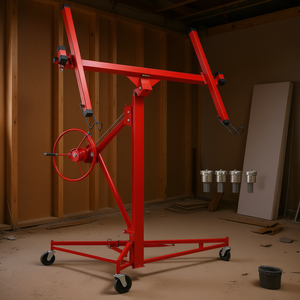 Lève-plaque de plâtre télescopique 16 pieds à commande manuelle avec 3 roues verrouillables en acier pour la construction - Product Image 2