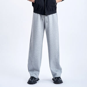 Pantalones casuales para hombres, pantalones elásticos de cintura alta, lona ligera, patrón recto, Parte delantera plana, tipo de cintura media - Product Image 3