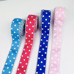 Pita Grosgrain Poliester Mewah 1,5 inci dengan Jahitan Bulan di Tepi, Bermotif Titik, untuk Pembungkus Kado DIY, Buket Bunga Halloween, dan Kemasan - Product Image 3