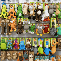 Jouets en peluche doux pour chiens en gros, jouets à mâcher couineurs mignons en forme d'animaux pour chiens, jouet personnalisé pour animaux de compagnie OEM