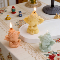 Moules à gâteau en silicone Ganesha mignons, sculpture 3D du dieu éléphant méditant, moule pour artisanat en résine, bougies parfumées DIY, décoration de yoga pour la maison