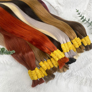 Vente en gros de produits capillaires humains en vrac cheveux indiens vierges non traités en vrac 100 extensions de cheveux humains droits naturels européens en vrac - Product Image 2