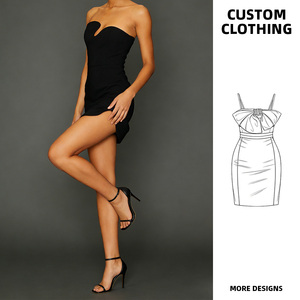 OEM/ODM Personalizado, Último Diseño, Alta Calidad, Moda Vintage, Vestido Midi de Verano, Sin Espalda, Abertura en el Muslo, Sin Tirantes, Escote Bajo, 100% Poliéster - Product Image 1