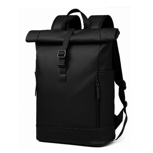 High-End Men's Laptop <b>Backpack</b> Double-Back Functional <b>Roll</b>-Top Design Stylish Workwear Polyester & Waterproof - Product Image 5