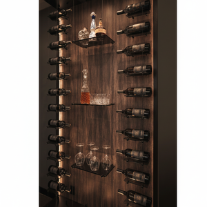 Porte-bouteilles mural en métal de qualité supérieure, support flottant pour bouteilles de vin, étagère de présentation moderne et minimaliste pour bar et <span class=keywords><strong>cave</strong></span> <span class=keywords><strong>à</strong></span> vin. - Product Image 2