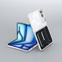 Étui de téléphone pliable transparent magnétique intégré pour iPhone Duo, anti-chute, protection transparente, personnalisable OEM