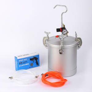 Seau à pression de Pot de réservoir de revêtement de Texture d'alimentation 10L avec <span class=keywords><strong>pistolet</strong></span> à Air coloré PT871 système de pulvérisateur de <span class=keywords><strong>peinture</strong></span> d'assemblage de tuyau de fluide - Product Image 3