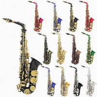 Saxophone alto Eb coloré pour débutant, en laiton, 6 couleurs au choix, clés dorées, instrument à vent pour l'apprentissage des étudiants