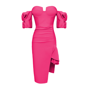 Abiti <span class=keywords><strong>rosa</strong></span> di alta qualità con fasciatura aderente elegante Vestidos a <span class=keywords><strong>maglia</strong></span> abito da Club con fasciatura - Product Image 4
