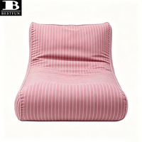 Chaise Flottante Gonflable en Tissu Premium, Canapé de Piscine Rayé de Luxe, Transat Aquatique pour Fête Estivale à la Plage