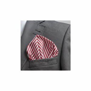 Foulard rayé blanc rouge bordeaux - Product Image 2