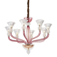 Lustre en verre soufflé à la main personnalisable, style Murano, arc-en-ciel, design européen pour salon, éclairage d'hôtel