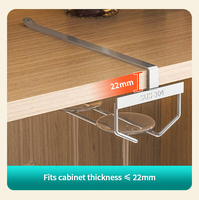 Porte-verres flottant 4 niveaux en acier inoxydable 304 sans perçage, faible MOQ, pour petites cuisines, quincaillerie de meubles