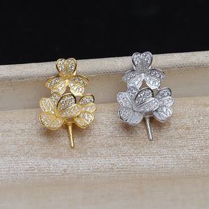 Pendentif en argent S925 fait main, barre chaude, pour femme, plateau vide pour perle de 11-12 mm, JG5209, accessoires de bijoux DIY, boucles d'oreilles élégantes - Product Image 1