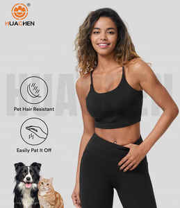 Top Corto Sin Mangas Personalizado <span class=keywords><strong>de</strong></span> Fábrica, Resistente al <span class=keywords><strong>Pelo</strong></span> <span class=keywords><strong>de</strong></span> Mascotas, Acolchado, para Yoga, Estilo Casual, con Soporte para el Pecho, Elástico en Cuatro Direcciones - Product Image 3