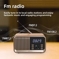 Kayu Solid Retro untuk Speaker Berkualitas Tinggi Subwoofer Rumah Jam Alarm Audio Radio Pengisian Daya Nirkabel Tahan Debu Perintah Suara