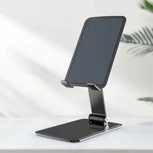 Pure metal live streaming video watching foldable aluminum alloy desktop charging lazy person mobile phone support bracket