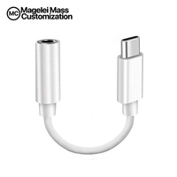 Blanco USB 3,1 Tipo C a 3,5mm Cable auxiliar/de audio Adaptador USB C Compatible con teléfonos inteligentes