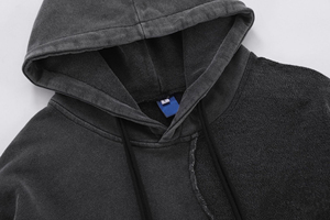 ผ้าฝ้าย 100% คุณภาพสูงล้างวินเทจเสื้อกันหนาวหมวกเสื้อกันหนาวการฝึกอบรมสวมใส่ขายส่ง joggers ปกปรับด้อยพิมพ์ - Product Image 3