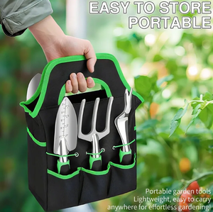 Kit d'outils de jardinage robuste 8 pièces avec sac de rangement pour outils à main, comprenant sécateurs, gants, râteaux et pelles - Product Image 6