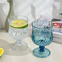 Verres à vin en plastique de 6,7 oz, gobelets en plastique de style vintage, verres à boire incassables, résistants aux chocs, réutilisables