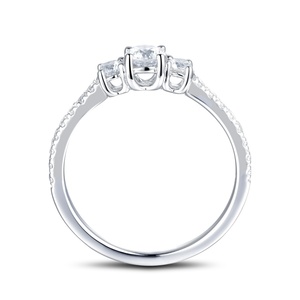 Bague de fiançailles et de mariage Sun Star TL-375 en argent sterling S925, demi-pierres en zircon, plaqué rhodium, cadeau tendance pour les fêtes - Product Image 2