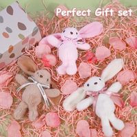 Breloques de sac à dos en peluche lapin moelleux, remplisseurs de panier de Pâques, décoration, porte-clés pour machine à jeux d'arcade et mini-cadeau