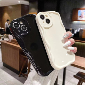 Wavy Lines Edge Bumper Phone Cover for iPhone 15 14 13 12 11 Pro Max X XR XS Max <strong>Cute</strong> Curl Wave Transparent TPU Protector <strong>Case</strong> - Product Image 4
