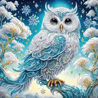Kits de Peinture Diamant 5D Personnalisés de Haute Qualité – Portrait d'Hibou DIY avec Strass en Cristal sur Toile pour Adultes – Décoration Murale pour la Maison