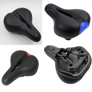 Bicycle Saddle Center Hole Soft Comfortable <b>Large</b> Size For Mountain Bike Unisex Adults Black Red Blue All Seasons - Product Image 1