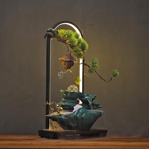 Yüksek kaliteli Mini masaüstü seramik duman şelale su çeşmesi ile ışık tütsü brülör ev dekor için - Product Image 2