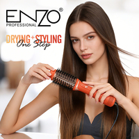 Sèche-cheveux et lisseur 2-en-1 professionnel ENZO OEM, brosse coiffante électrique à air chaud pour usage domestique