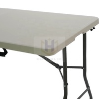 Portable 5ft rectangulaire extérieur en plastique Table à manger facile à transporter pour jardin Patio piscine fête de mariage Camping événements