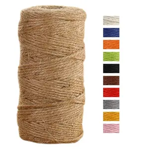 Tali rami alami celup kualitas tinggi kustom tali rami gulung tali warna benang rami kemasan hadiah tali