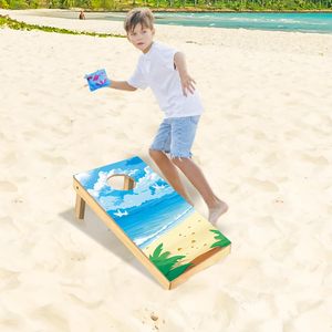 Artisanat en bois, <span class=keywords><strong>jeu</strong></span> <span class=keywords><strong>de</strong></span> cornhole portable 2 pieds x 1 pied avec sac <span class=keywords><strong>de</strong></span> transport, <span class=keywords><strong>jeu</strong></span> <span class=keywords><strong>de</strong></span> lancer en bois massif pour intérieur et extérieur avec 8 sacs <span class=keywords><strong>de</strong></span> haricots - Product Image 5