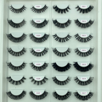 Lot de 2 paires de faux cils en vrac, sans cruauté, véganes, à bande, marque privée, courbure D, cils russes à bande, faux cils en vison synthétique