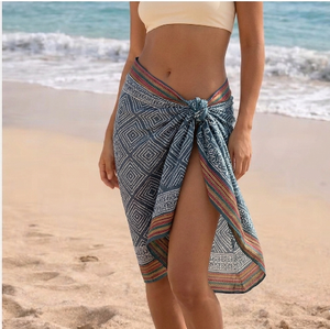 Authentic Indian Handcrafted Wooden Block Printed <b>Sarongs</b>, Pareos & Scarves Elegant Women’s Beachwear Wholesale Supply - Product Image 1