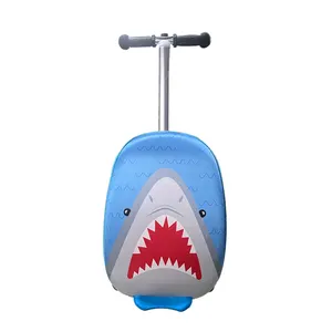 行李箱儿童促销定制20英寸EVA可折叠滑板车包儿童行李箱滑板车儿童蓝鲨行李箱