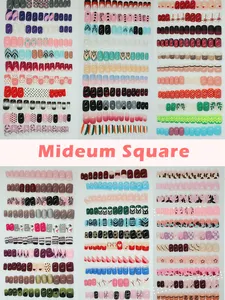 Hot Selling OEM/ODM New Design Wholesale Rhinestone Artificial Fingernails Luxury Press On Nails For Girls