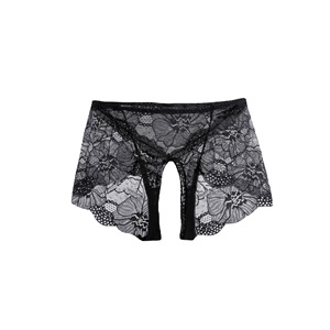 Sexy Lace Open Crotch Panties For Women Plus Size Flowers Viscose Real Touch Feeling Underwear - Product Image 5