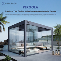 Overdekte aluminium pergola gazebo binnenplaats louvre flip zonkamer tuinvilla luifel paviljoen balkon scherm waterdicht