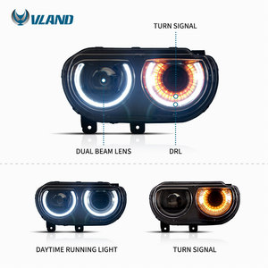 Faros Delanteros VLAND de Repuesto, Proyectores LED para <span class=keywords><strong>Dodge</strong></span> <span class=keywords><strong>Challenger</strong></span> SXT 2008 2009 2010 2011 2012 2013 2014 - Product Image 2