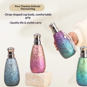 Pure <b>Titanium</b> Double-Layer Vacuum Insulated Cup 330ml 6-12h Thermal Retention Ice Flower Gradient Delicate Design Eco-Friendly - Product Image 2