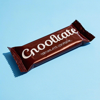 Envoltura de barra de chocolate de seta de energía de proteína de nuez de caramelo sellada con lado trasero de sellado térmico impreso personalizado bolsas de mylar