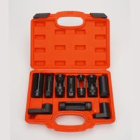 Herramienta de Extracción de Sensor de Oxígeno para Automóvil, Enchufe de 1/2 Pulgada, Abertura Estrecha de 22 mm, Acabado Espejo Cromado