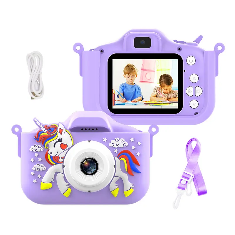 Kids Camera Toys for 3-8 Year Old Girls,Children Digital Video Camcorder Camera with Unicorn Soft Silicone Cover