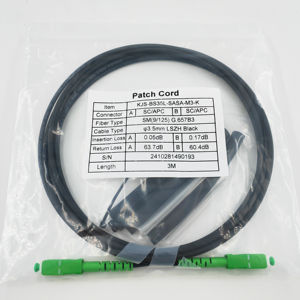 สายแพทช์ไฟเบอร์ออปติก G657B3สีดำ LSZH พร้อม SC/APC เส้นผ่านศูนย์กลาง<span class=keywords><strong>3</strong></span>.5มม. เส้นผ่าศูนย์กลาง3M/5M/10M FR-LS-zh-HS-rofttx UV - Product Image 1