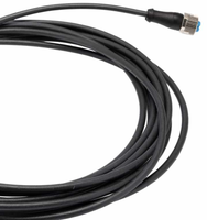 Cable de Sensor Original YF2A14-050UB3XLEAX 2095608, M12 Recto Hembra, 4 Pines, Codificación A, 5m, PUR, Sin Halógenos, Sin Blindaje