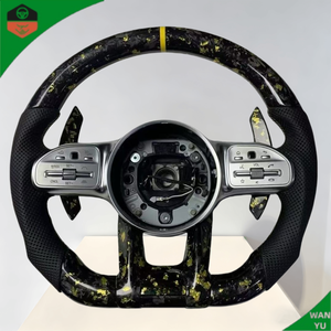 Volant en cuir et fibre de carbone style Mercedes AMG <span class=keywords><strong>F1</strong></span> compatible avec les modèles W205 W213 W222 W223 C257 CLA GLE GLS AMG - Product Image 5