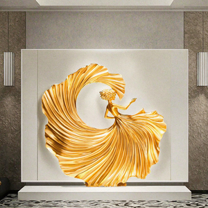 Décoration artistique moderne et simple en résine dorée avec motif paysager pour table, salon, meubles à vin et armoires TV – Haute Qualité - Product Image 3
